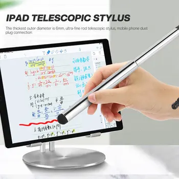 1Pcs Retrátil Universal Caneta Touch Screen Capacitiva Caneta Stylus Para o Telefone Inteligente da Tabuleta Para o iPad Ponto de Ronda Ponta Fina