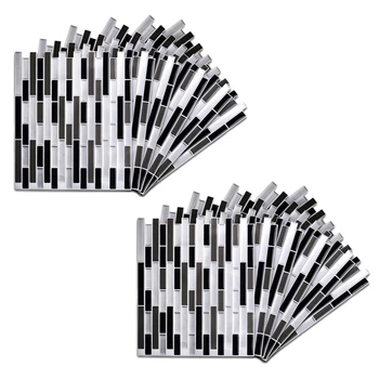 2X 3D Adesivos de Parede de Tijolo de papel de Parede de azulejos Para o Backsplash Cozinha, Banheiro Anti-Telha de Decoração de Casa de 28X23.5Cm