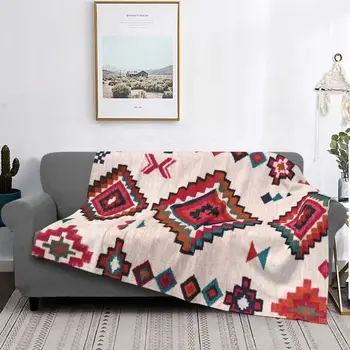 Boêmio Tradicional Marroquina Coloridas Cobertor de Lã de Toda a Estação Multifuncional Ultra-Macio Jogar Manta para Sofá Office Colcha