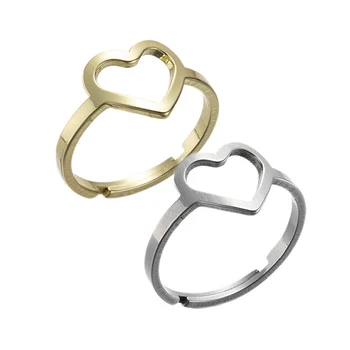 Moda de Ouro, Cor de Prata em Forma de Coração Anéis de Casamento para as Mulheres do sexo Feminino Declaração a Festa de Noivado de Jóias Dropshipping