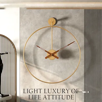 Nordic De Luxo Relógio De Parede Minimalistas Silêncio Home Design De Metal Grande Watchs De Parede Decoração Da Parede Espanha Ouro Relógio De Parede Criativo Presente