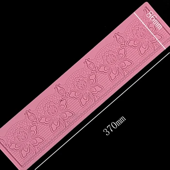 Nova rosa padrão de renda do molde de silicone de renda de almofada bolo de casamento quadro decoração de morrer DIY cozimento ferramenta LS-15