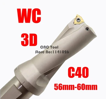 WC C40 3D SD 56 57 58 59 60 mm Brocas com pastilhas Intercambiáveis Tipo U Broca Buraco Raso Ferramenta Para WCMT